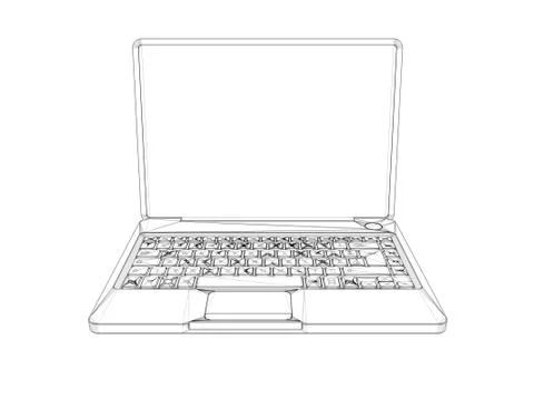 3d wireframe laptop Stock-Illustration