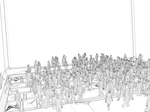 3d wireframe laptop Illustrazione stock