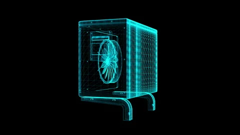 3D Wireframe Model of Technology Equipment with Radiant Blue Lighting 库存影片 344662136
