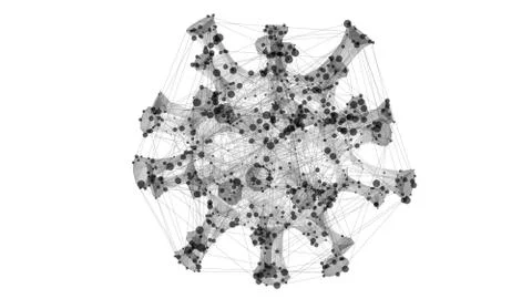3d wireframe model of a virus on a black background. 3d rendering Stock-Illustration