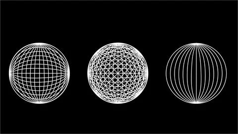 3D wireframe models of objects Network line. Stock Illustration