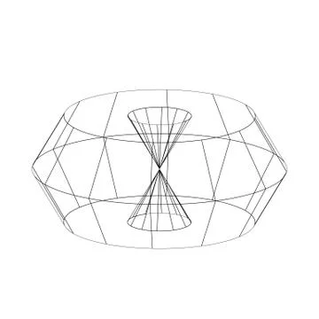 3d wireframe render object  イラスト素材