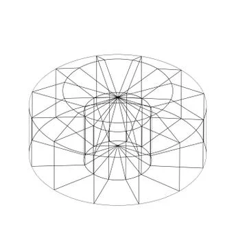 3d wireframe render object  Stock Illustration