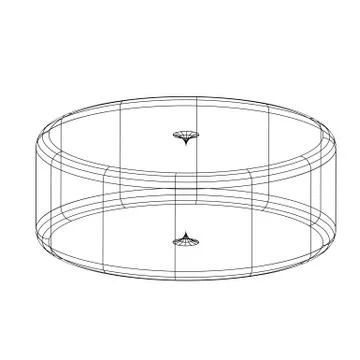 3d wireframe render object  Stock Illustration