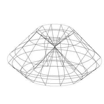 3d wireframe render object  Stock Illustration