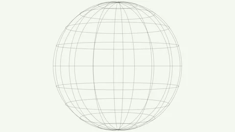 3d Wireframe Sphere Loop Animation for Abstract Technology Concepts 库存影片 332952643