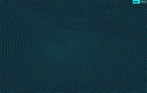 3D Wireframe Terrain Wide Angle EPS10 Vector Illustrazione stock