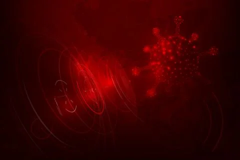 3D wireframe virus with the world map and HUD 002 Stock-Illustration
