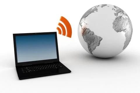 3d wireless global comunication Stock Illustration