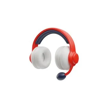 3D wireless headphones and vector illustration on isolated background. Stock Illustration