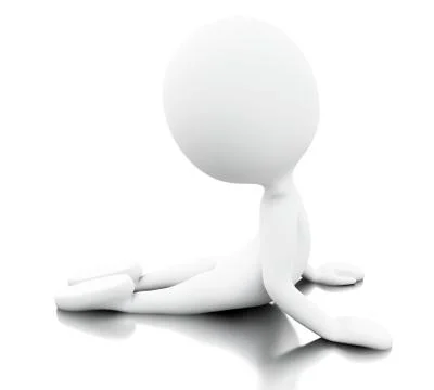 3d Withe people doing yoga exercise Illustrazione stock