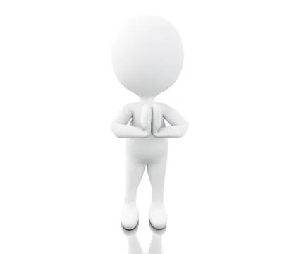 3d Withe people doing yoga exercise Illustrazione stock