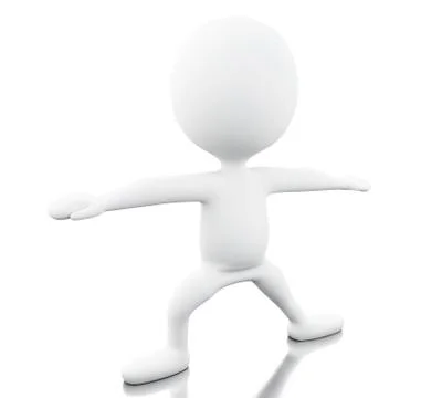 3d Withe people doing yoga exercise Illustrazione stock