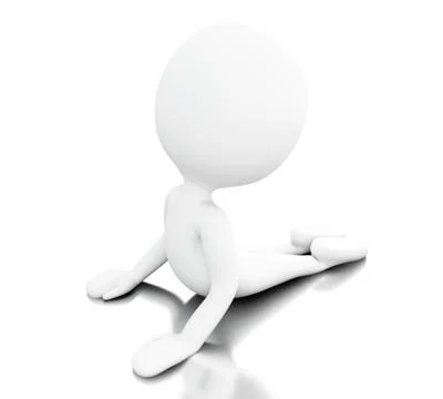 3d Withe people doing yoga exercise Illustrazione stock