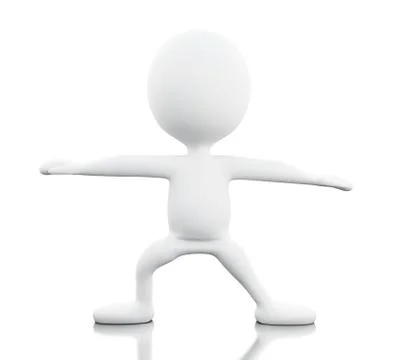 3d Withe people doing yoga exercise Illustrazione stock