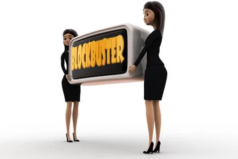 3d woman blockbuster concept Stock Illustration