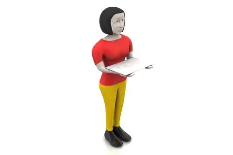 3d woman with e mail Free Stock Illustration