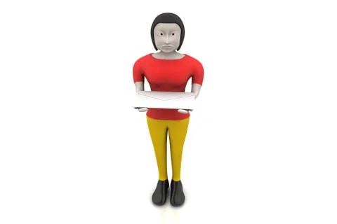 3d woman with e mail Free Stock Illustration