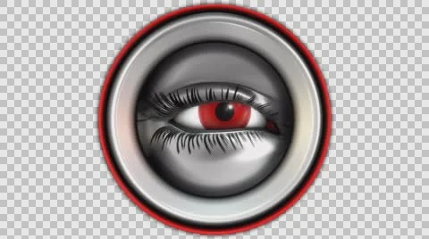 3D WOMAN'S SCANNING EYE 4K VIDEO ANIMATION. Includes ALPHA CHANNEL. Stock Footage 59961008