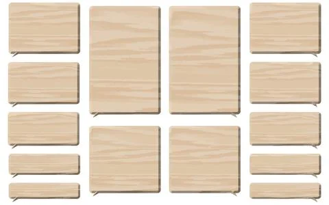 3D Wooden Square Frame Set in Chat UI Style Illustrazione stock