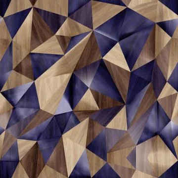 3D Wooden triangular Abstract polygonal background. 写真素材