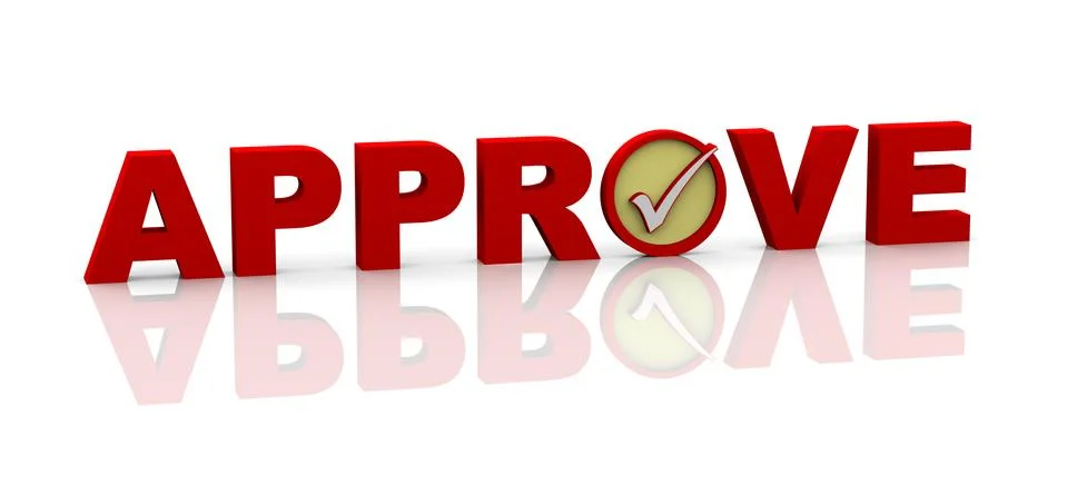 3d word approve with check mark Stock Illustration