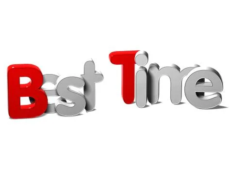3d word best time on white background Stock Illustration