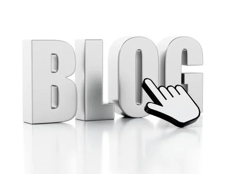 3D Word blog with mouse cursor イラスト素材