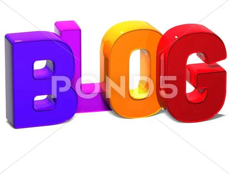 3d word blog on white background Stock Illustration