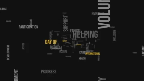 3D Word Cloud Flythrough Loop of Charity, Social Support and Humanitarian C.. 库存影片 343780341