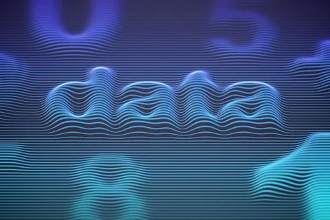 3D word data with digits on striped digital surface. Illustrazione stock