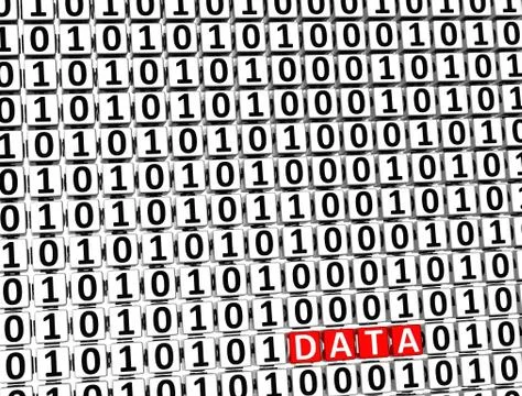 3d word data inside zero one blocks Stock Illustration