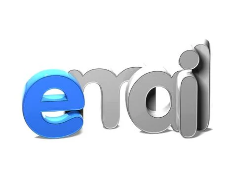 3d word email on white background Stock-Illustration