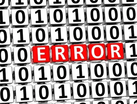 3d word error inside zero one blocks Stock Illustration