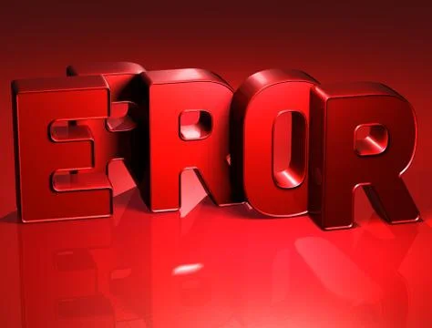 3d word error on red background Stock Illustration