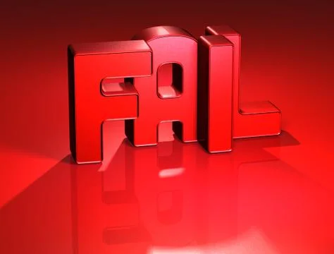 3d word fail on red background Stock Illustration