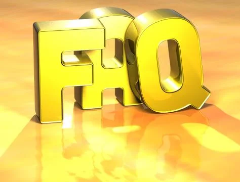3d word faq on yellow background Stock Illustration
