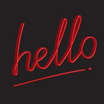 3D Word Hello over black background. Stock Illustration