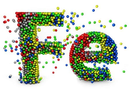 3d word Iron in multicolor Stock Illustration