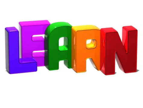 3d word learn on white background Stock Illustration