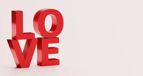 3d word LOVE with blank empty background with shadow Stock Illustration