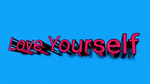 3d word love yourself moving Stock Footage 329452822