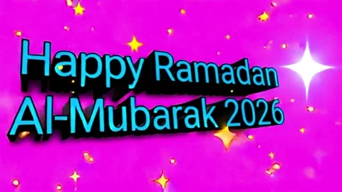 3d word ramadan al mubarak 2026 moving Stock Footage 326039384