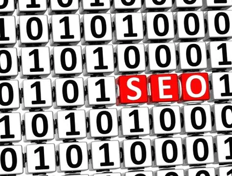 3d word seo inside zero one blocks 스톡 일러스트