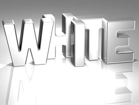 3d word white with mirror on background Stock Illustration