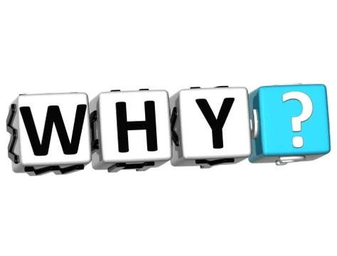 3d word why with question mark. Stock Illustration