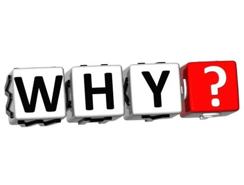 3d word why with question mark. Stock Illustration