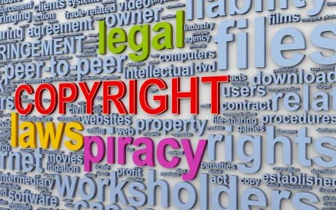 3d wordcloud words tags of copyright Stock Illustration