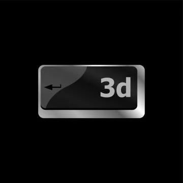 3d words symbol on a button computer keyboard Stock Illustration