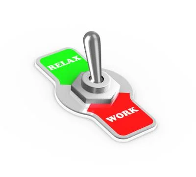 3d work relax toggle switch button Stock Illustration